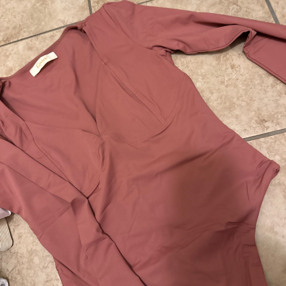 Dusty Rose Long Sleeve Bodysuit